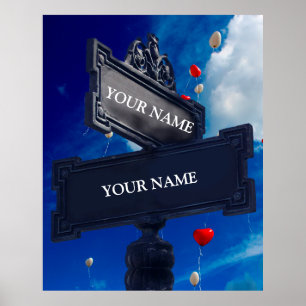 Straßenzeichen für Personalisierte Namen Poster