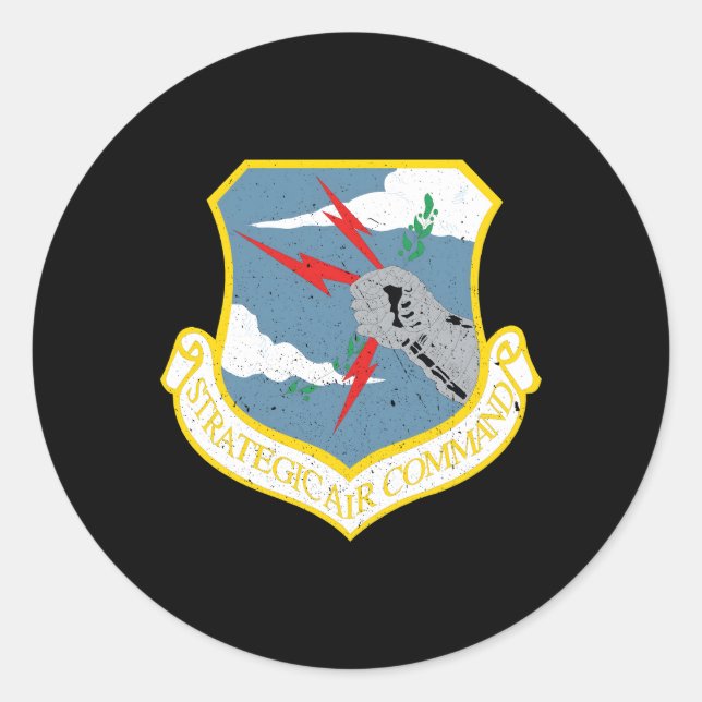 Strategic Air Comd Sac Kold War Grunge Runder Aufkleber (Vorderseite)