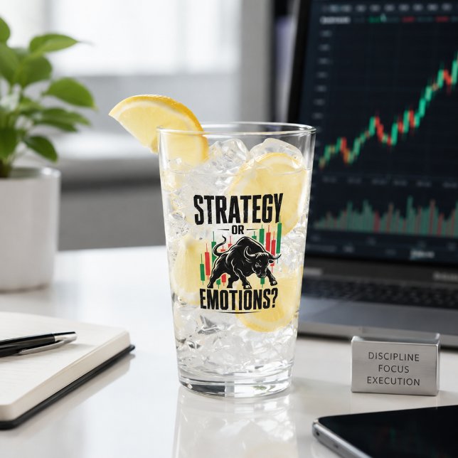 Strategie oder Emotionen Bull Trading-Mindset-Desi Glas (Image shown for illustration purposes only.)