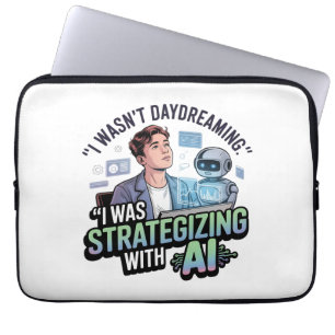 Strategisch mit KI - Funny Daydreaming Slogan Laptopschutzhülle