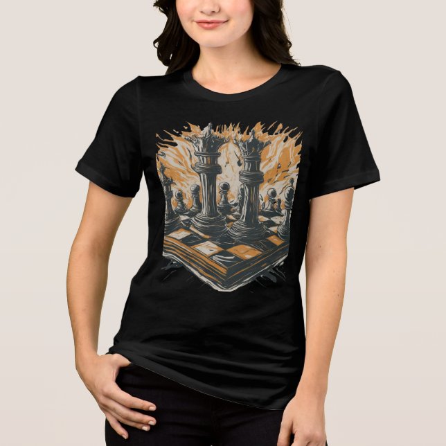 Strategischer T - Shirt für Schachbrettmuster (Vorderseite)