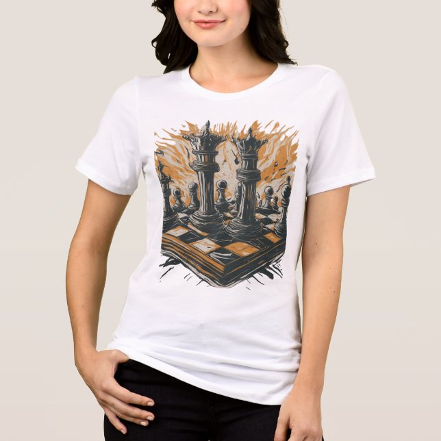 Strategischer T - Shirt für Schachbrettmuster (Vorderseite)