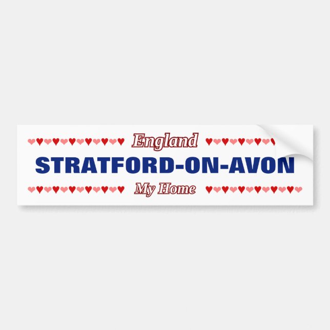 STRATFORD-ON-AVON - Meine Zuhause - EnglandHerz Autoaufkleber (Vorne)