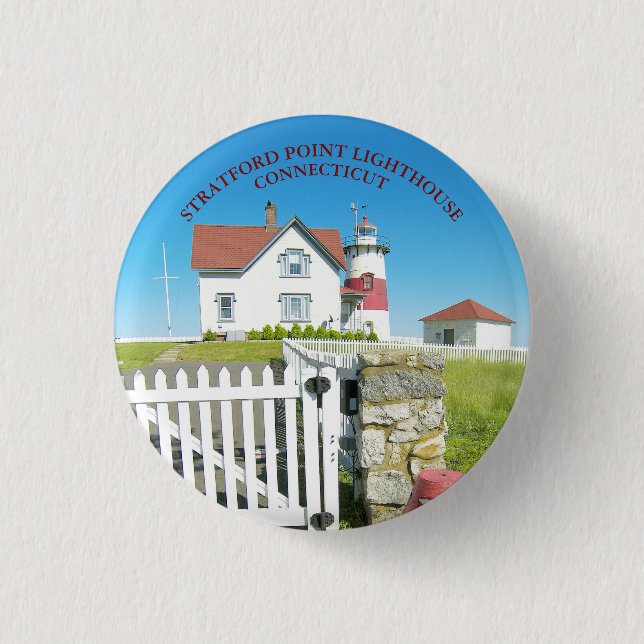 Stratford Point Lighthouse, Connecticut Button (Vorderseite)