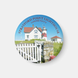 Stratford Point Lighthouse, CT Round Magnet