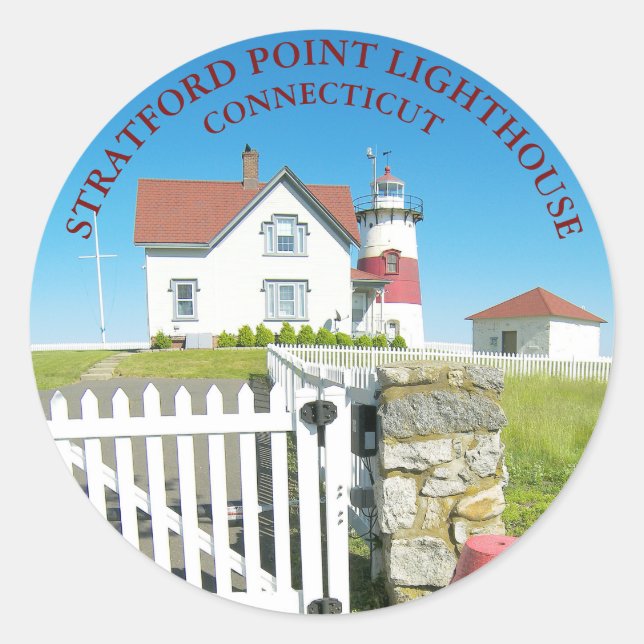 Stratford Point Lighthouse, CT Round Stickers (Vorderseite)