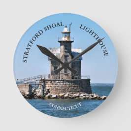 Stratford Shoal Lighthouse CT Round Wall Clock Runde Wanduhr