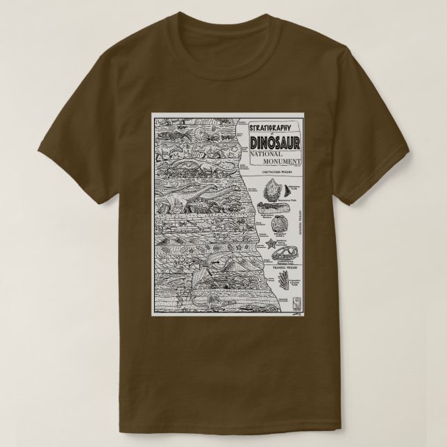 Stratigraphie des Nationaldenkmals Dinosaur T-Shirt (Design vorne)