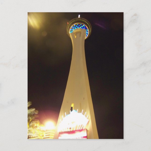 Stratosphäre bei Nacht - Las Vegas Postkarte (Vorderseite)