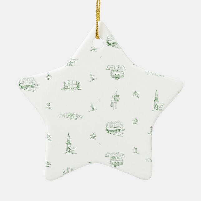Stratton Bergtoile - grüne Verzierung Keramik Ornament (Vorne)