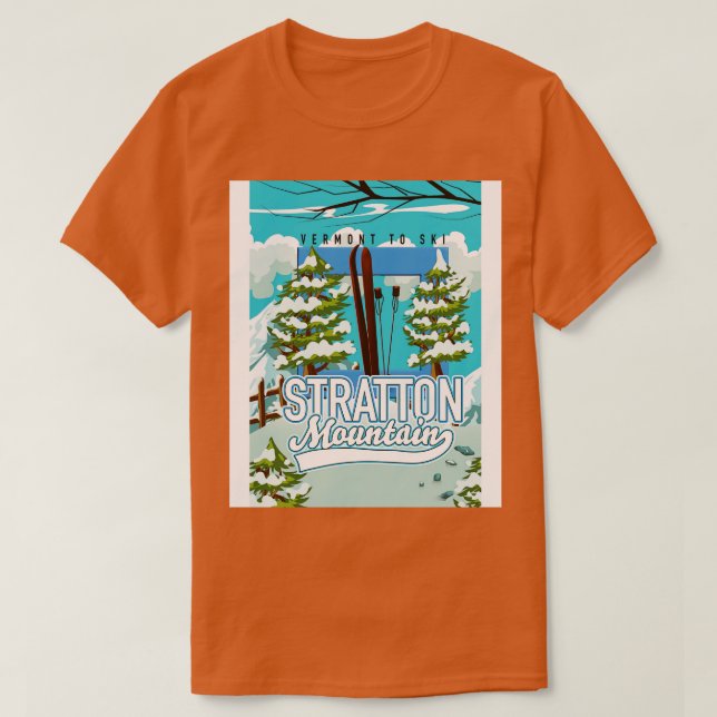Stratton Mountain Ski Poster T-Shirt (Design vorne)
