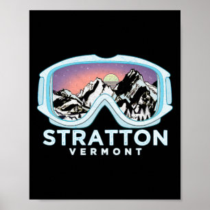 Stratton Ski Design Stratton, Vt Skifahren Schnee Poster