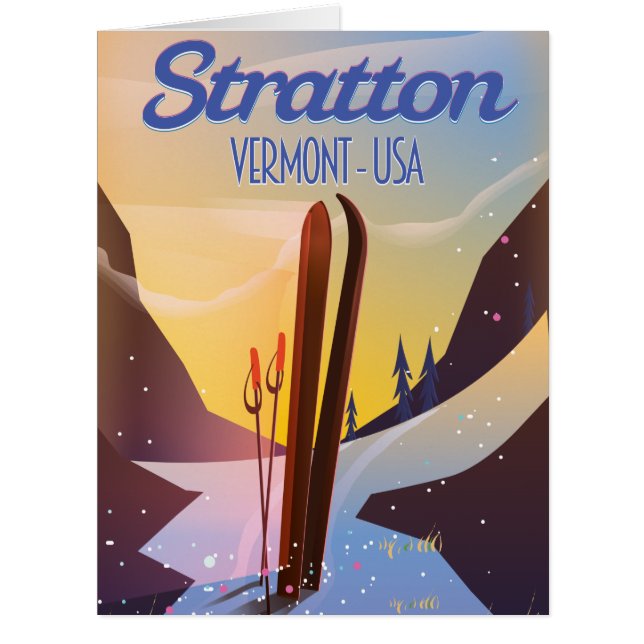Stratton Vermont Skifahrplakat (Vorderseite)