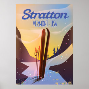 Stratton Vermont Skifahrplakat Poster