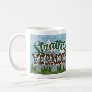 Stratton Vermont SpaßRetro Snowy-Berge Kaffeetasse