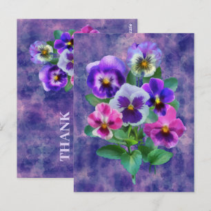 Strau&szlig; aus Veilchen Stiefmütterchen Blumen D Postkarte