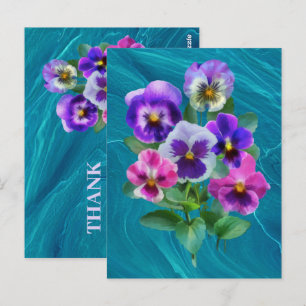 Strau&szlig; aus Veilchen Stiefmütterchen Blumen D Postkarte