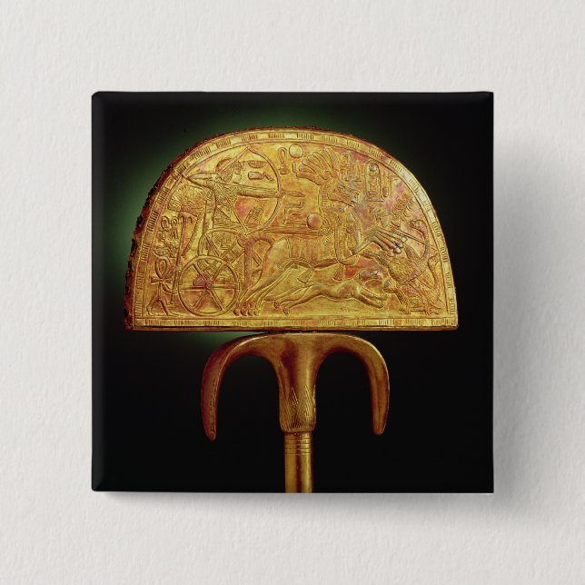 Strauß-Feder Fan, vom Grab von Tutankhamun Button (Vorderseite)