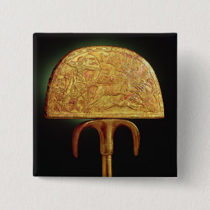 Strauß-Feder Fan, vom Grab von Tutankhamun Button