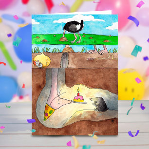 Strauß-Happy-Birthday-Grußkarte von N. Janes Karte