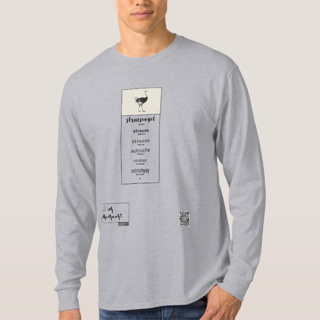 Strauß in verschiedenen Sprachen T-Shirt (Vorderseite)