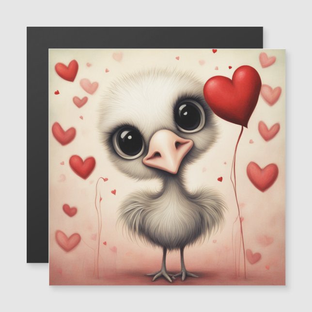 Strauß-Liebe 1 Magnetkarte (Vorne/Hinten)