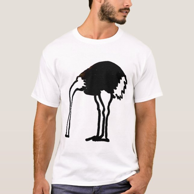Strauß mit Kopf im Sand T-Shirt (Vorderseite)