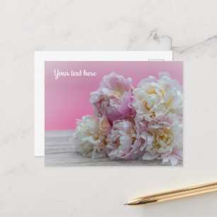 Strauß rosa Pfingstrosen Postkarte