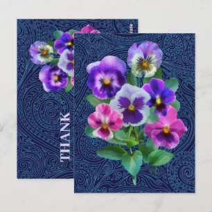Strauß Veilchen Stiefmütterchen DANKE Postkarte