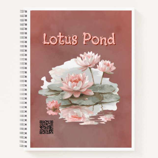 Sträußchen-Lotus-Teich Notizbuch (Vorderseite)