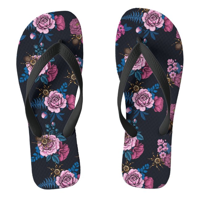 Sträuße und Tarantel 2 Flip Flops (Fußbett)