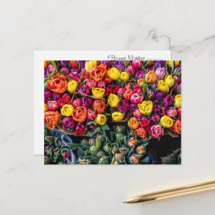 Sträuße von Blumen zum Verkauf – Lebendiger Blumen Postkarte