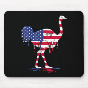 Straußen-Eiscreme-Tropf Amerikanische USA-Flagge 4 Mousepad