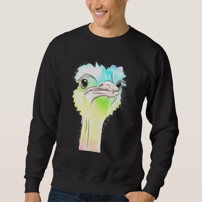 Straußenfarbige Strauße Sweatshirt (Vorderseite)