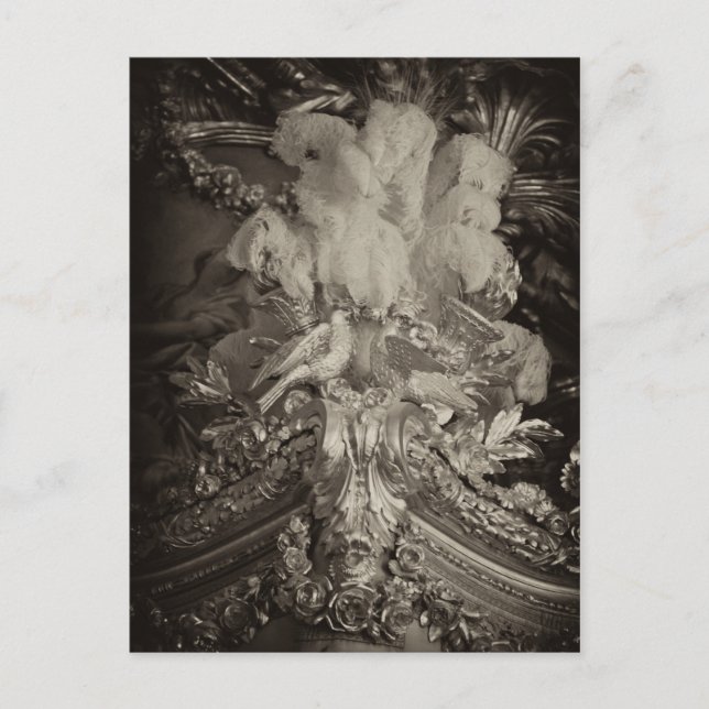 Straußenfedern, Marie Antoinette's Bett. Postkarte (Vorderseite)