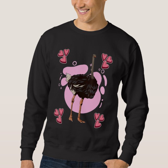Straußenheart Design Bird Stuff Ostries Sweatshirt (Vorderseite)