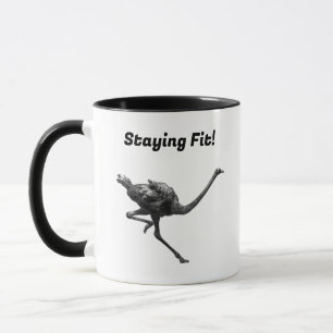 Straußenmatte Sketch, Coole Vogelkunst Tasse