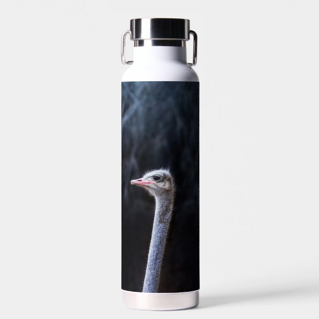 Straußenportrait Trinkflasche (Vorne)
