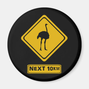 Straußenschild Magnet