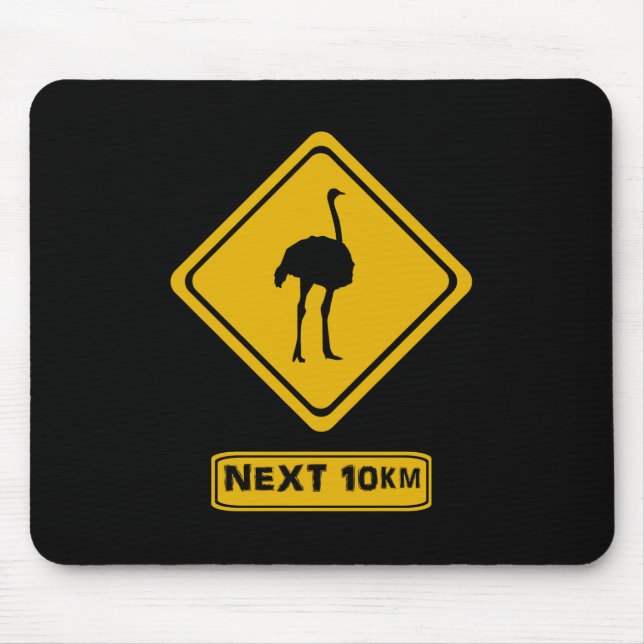 Straußenschild Mousepad (Vorne)