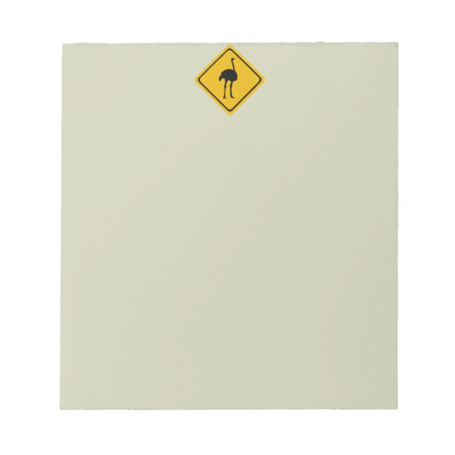 Straußenschild Notizblock (Vorderseite)