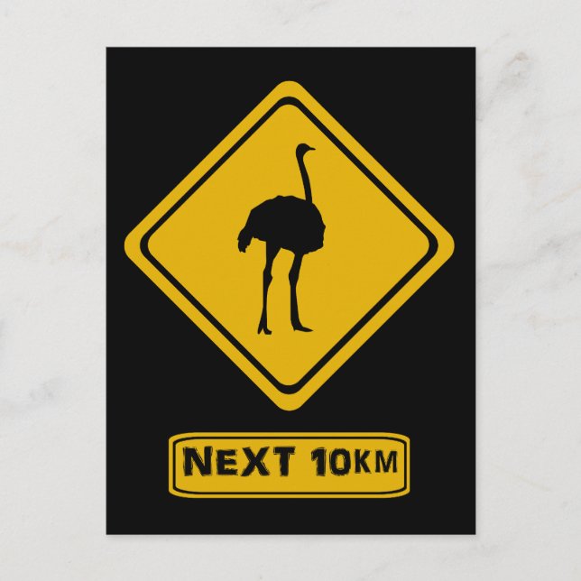 Straußenschild Postkarte (Vorderseite)