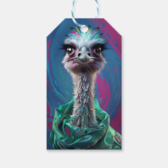 Straußenthema  geschenkanhänger (Vorderseite)