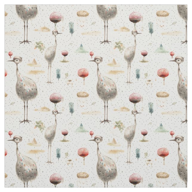 Straußenträume: Whimsy Strauß Stoff (Muster)