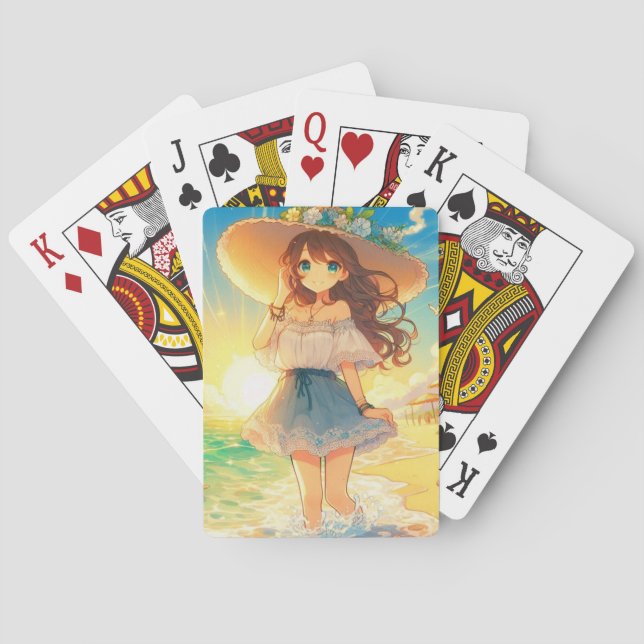 Straw Hat Girl Spielkarten (Rückseite)