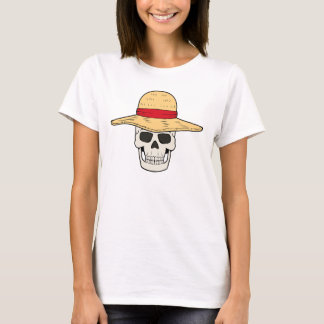 STRAW HAT SKULL T - Shirt Design for Women