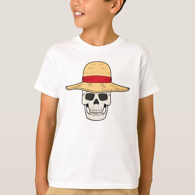 STRAW HAT SKULL T - Shirt Design für Kinder (Vorderseite)