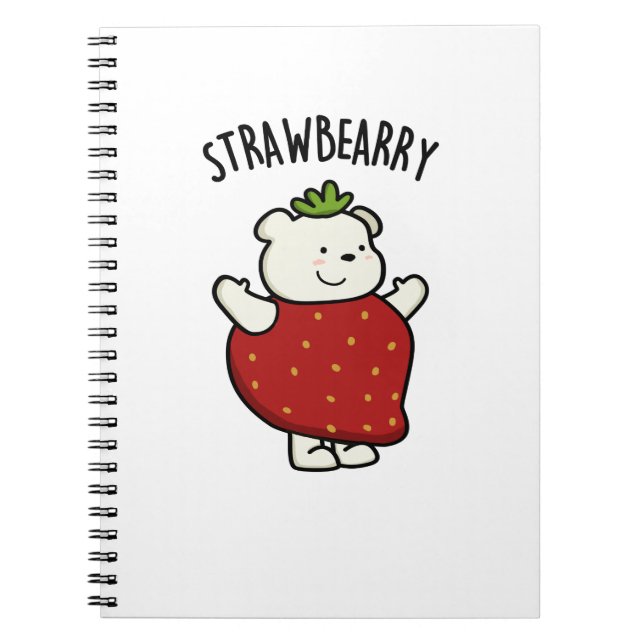 Strawbeary Funny Strawberry Bear Puff Notizblock (Vorderseite)