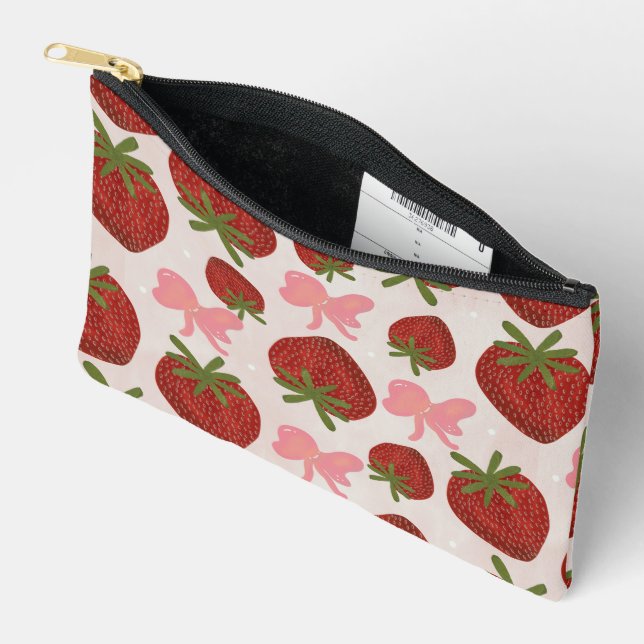 Strawberries and Bows Pouch Zubehörtasche (Offen)