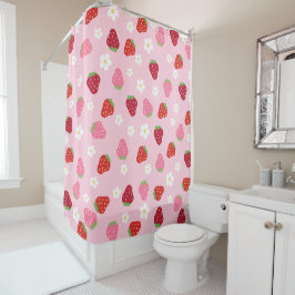 Strawberries & Daisies Shower Curtain Duschvorhang
